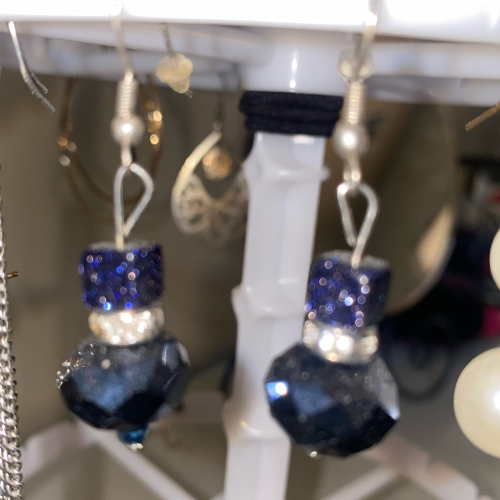 blue crystal earrings